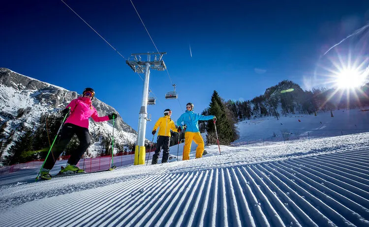 Frisch präparierte Piste am Jenner